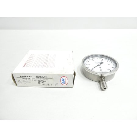 ASHCROFT 100Mm 1/4In 0-100Psi Npt Pressure Gauge 10-1008-S-02L-100#-XLL